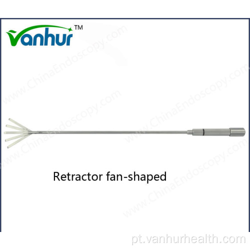 Retrator em forma de leque laparoscópico para instrumentos cirúrgicos